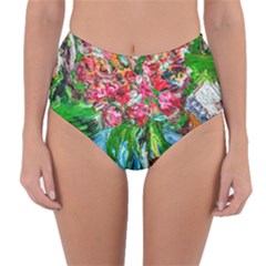 Paint, Flowers And Book Reversible High-waist Bikini Bottoms by bestdesignintheworld