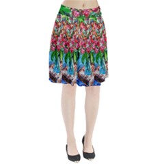 Paint, Flowers And Book Pleated Skirt by bestdesignintheworld