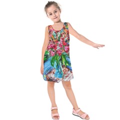 Paint, Flowers And Book Kids  Sleeveless Dress by bestdesignintheworld