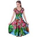 Paint, Flowers And Book Cap Sleeve Wrap Front Dress View1