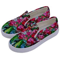 Paint, Flowers And Book Kids  Canvas Slip Ons