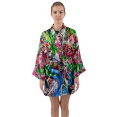 Paint, Flowers And Book Long Sleeve Kimono Robe by bestdesignintheworld