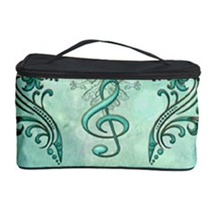 Music, Decorative Clef With Floral Elements Cosmetic Storage Case by FantasyWorld7