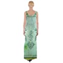 Music, Decorative Clef With Floral Elements Maxi Thigh Split Dress View2