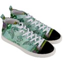 Music, Decorative Clef With Floral Elements Men s Mid-Top Canvas Sneakers View3