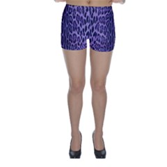 Purple Leopard Print  Skinny Shorts by CasaDiModa