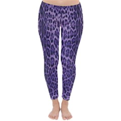 Purple Leopard Print  Classic Winter Leggings by CasaDiModa