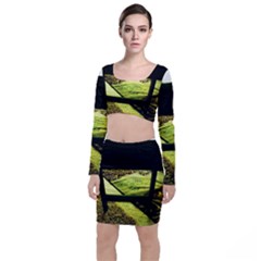 Colors And Fabrics 25 Long Sleeve Crop Top & Bodycon Skirt Set