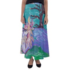 Magnolia By The River Bank Flared Maxi Skirt by bestdesignintheworld