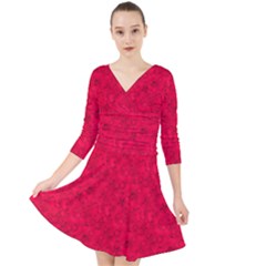 Festival Chemistry Quarter Sleeve Front Wrap Dress