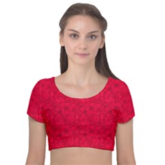 Festival Chemistry Velvet Short Sleeve Crop Top  by HouseofBrokenNeedles