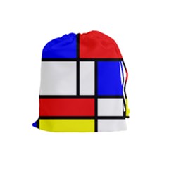 Piet Mondrian Mondriaan Style Drawstring Pouches (large)  by yoursparklingshop