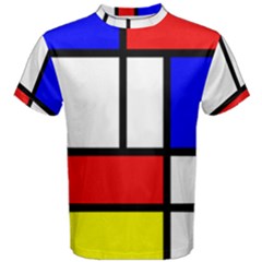 Piet Mondrian Mondriaan Style Men s Cotton Tee by yoursparklingshop