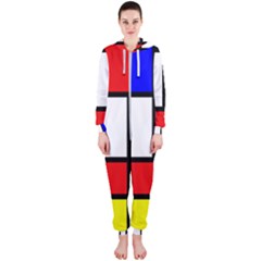 Piet Mondrian Mondriaan Style Hooded Jumpsuit (ladies)  by yoursparklingshop