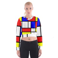 Piet Mondrian Mondriaan Style Cropped Sweatshirt by yoursparklingshop