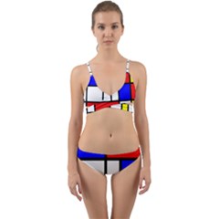 Piet Mondrian Mondriaan Style Wrap Around Bikini Set by yoursparklingshop