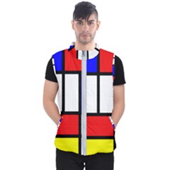 Piet Mondrian Mondriaan Style Men s Puffer Vest by yoursparklingshop