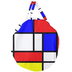 Piet Mondrian Mondriaan Style Giant Round Zipper Tote by yoursparklingshop