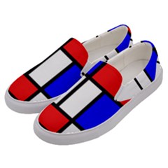 Piet Mondrian Mondriaan Style Men s Canvas Slip Ons by yoursparklingshop