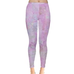 Soft Pink Watercolor Art Inside Out Leggings by yoursparklingshop