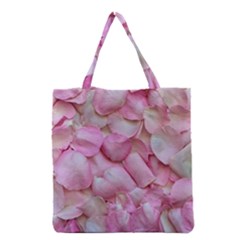 Romantic Pink Rose Petals Floral  Grocery Tote Bag by yoursparklingshop