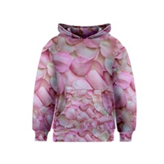 Romantic Pink Rose Petals Floral  Kids  Pullover Hoodie by yoursparklingshop