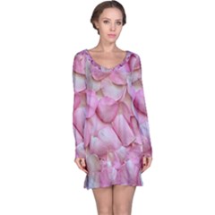 Romantic Pink Rose Petals Floral  Long Sleeve Nightdress by yoursparklingshop