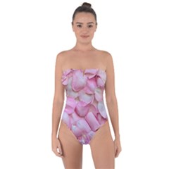 Romantic Pink Rose Petals Floral  Tie Back One Piece Swimsuit by yoursparklingshop