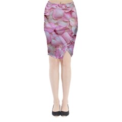 Romantic Pink Rose Petals Floral  Midi Wrap Pencil Skirt by yoursparklingshop