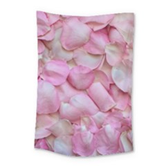 Romantic Pink Rose Petals Floral  Small Tapestry