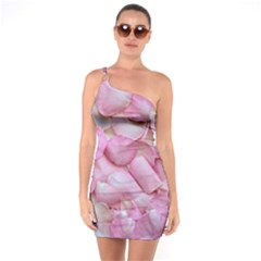 Romantic Pink Rose Petals Floral  One Soulder Bodycon Dress by yoursparklingshop