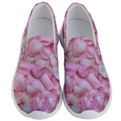 Romantic Pink Rose Petals Floral  Men s Lightweight Slip Ons by yoursparklingshop