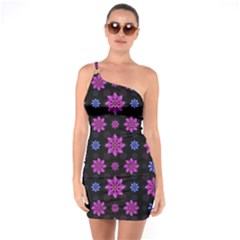 Stylized Dark Floral Pattern One Soulder Bodycon Dress by dflcprints