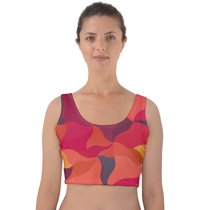 Red Orange Yellow Pink Art Velvet Crop Top