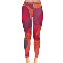 Red Orange Yellow Pink Art Inside Out Leggings by yoursparklingshop