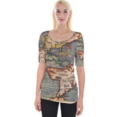 Vintage Map Wide Neckline Tee