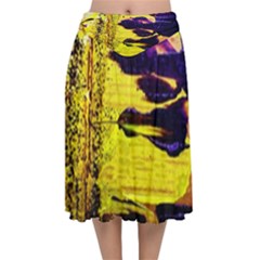 I Wonder 4 Velvet Flared Midi Skirt