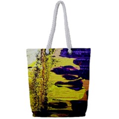 I Wonder 4 Full Print Rope Handle Tote (small) by bestdesignintheworld