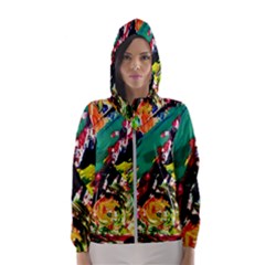 Tulips First Sprouts 2 Hooded Wind Breaker (women) by bestdesignintheworld