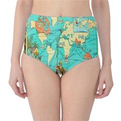 Vintage Map-1 High-waist Bikini Bottoms by ArtworkByPatrick