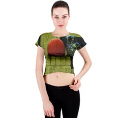 Pumpkins 10 Crew Neck Crop Top by bestdesignintheworld