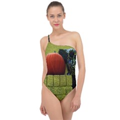 Pumpkins 10 Classic One Shoulder Swimsuit