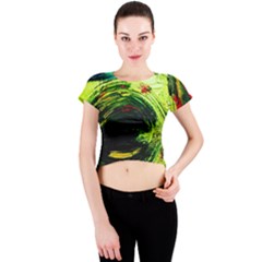 Abandoned Mine 3 Crew Neck Crop Top by bestdesignintheworld