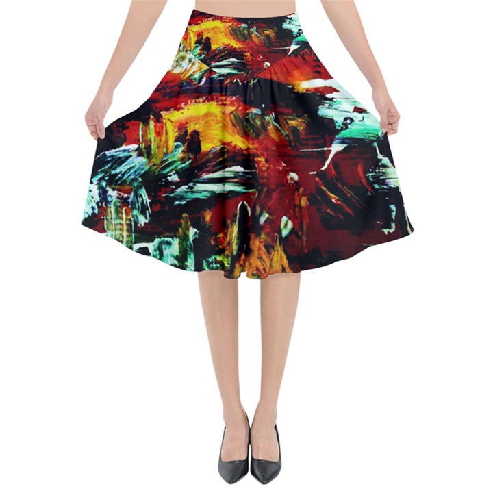 Grand Canyon Sunset Flared Midi Skirt