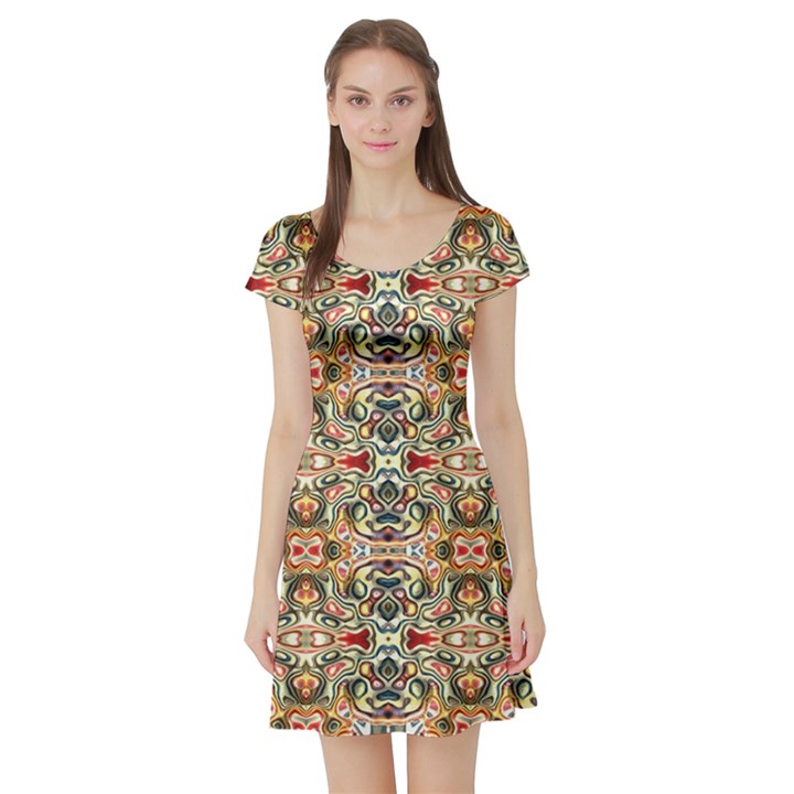 ARTWORK BY PATRICK-COLORFUL-31 Short Sleeve Skater Dress