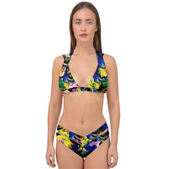 Yellow Roses 2 Double Strap Halter Bikini Set