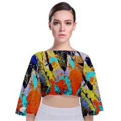 Africa  Kenia Tie Back Butterfly Sleeve Chiffon Top