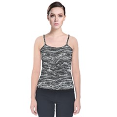 Dark Skin Texture Pattern Velvet Spaghetti Strap Top by dflcprints