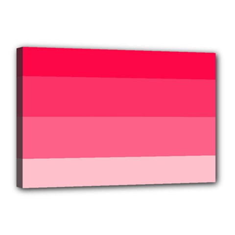 Pink Scarlet Gradient Stripes Pattern Canvas 18  X 12  by yoursparklingshop