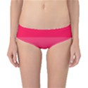 Pink Scarlet Gradient Stripes Pattern Classic Bikini Bottoms View1